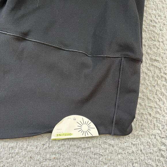 Offline Aerie Super Flare Leggings Womens XL Black High Rise  Fold Over 26 x 33 - Picture 5 of 12